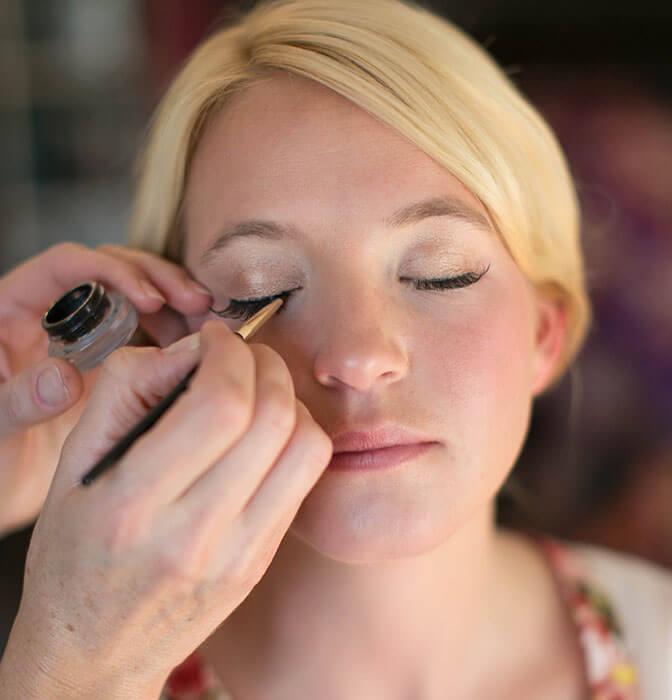 Bride being styled by the Daneene Jensen team