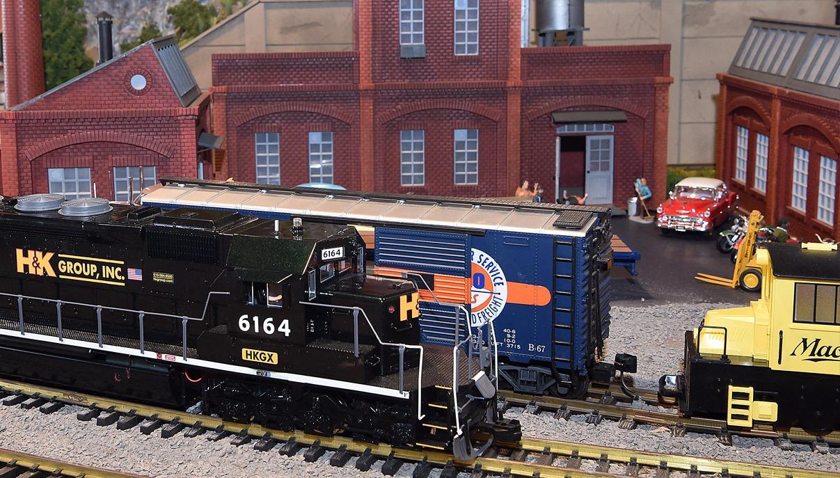 G-scale model railroad displays in the Train Museum at Hoppenville